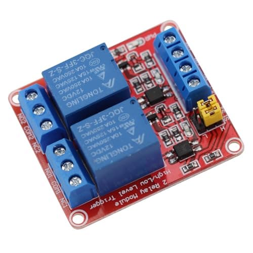 Image of Heevhas DC 12V 2 Channels Relay Module with Isolated Optocoupler High and Low Level Trigger Module Expansion Board AC 250V/10A DC 30V/10A