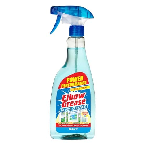 Image of Elbow Grease Glass Cleaner with Vinegar for Windows and Mirrors, 500 ml - Window Cleaning Equipment (Pack of 1)