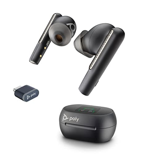 Image of Poly Voyager Free 60+ UC true wireless earbuds (Plantronics) – Noise-canceling mics for clear calls – ANC – Smart charge case w/touch controls–Compatible w/iPhone, Android, PC/Mac, Zoom, Teams