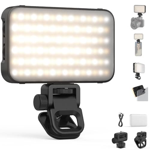 Image of NEEWER Entry Level Version Phone Selfie Light for iPhone, 2500-9000K CRI80 2000mAh Rechargeable Plastic Clip on Makeup Streaming Recording Laptop Computer Video Conference Fill Lighting, N15
