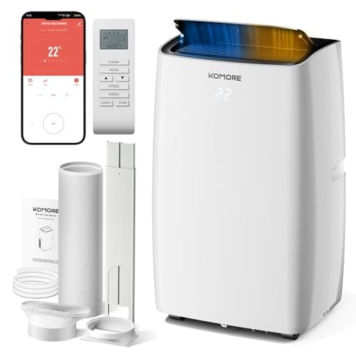 Image of KOMORE Portable Air Conditioner 12000 BTU, 5-in-1 Air Conditioning Unit, Smart WIFI App Control with Heat, Cooling, Fan, Dehumidifier, Auto Mode, Sleep Mode with 24H Timer, Remote Control, Window Kit