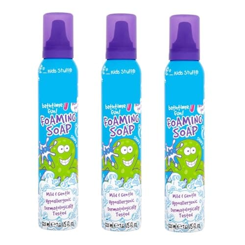 Image of Foaming Soap 225ml x Pack of 3 - Blue - This Mild and Gentle Foaming Soap is Perfect for Kids Bathtime - Dermatologically Tested