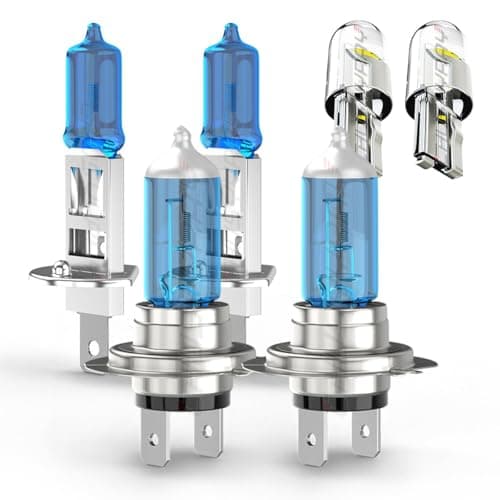Image of CHUSYYRAY Compatible with Ford Focus MK 2 (2008-2011) Halogen Headlight Bulbs, H1 High Beam H7 Low Beam 6000K White Light Halogen Replacement Bulbs For Car Pickup SUV Car Accessories, Plug and Play