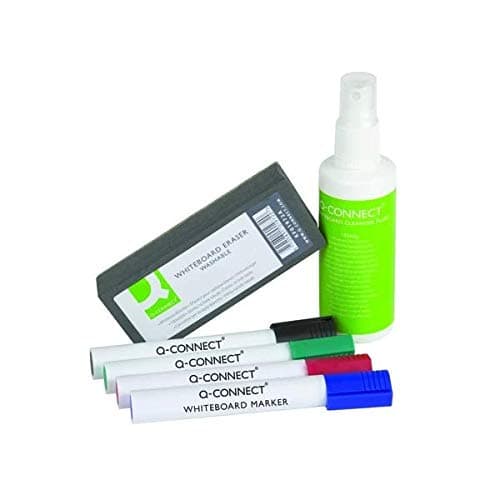 Image of Q-Connect Economy Whiteboard Starter Kit (Includes pens, Cleaning Fluid and Wiper) KF10690
