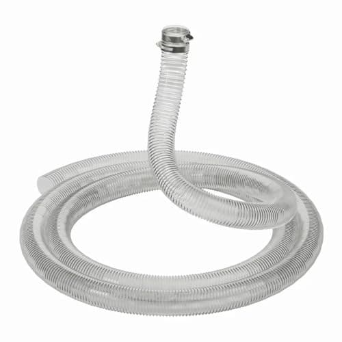 Image of 35mm Internal Diameter - 2 Metre Length Plus Hose Clips Anti Kink Clear Corrugated Flexible Pond Hose Pipe for Pond Pumps and Filters