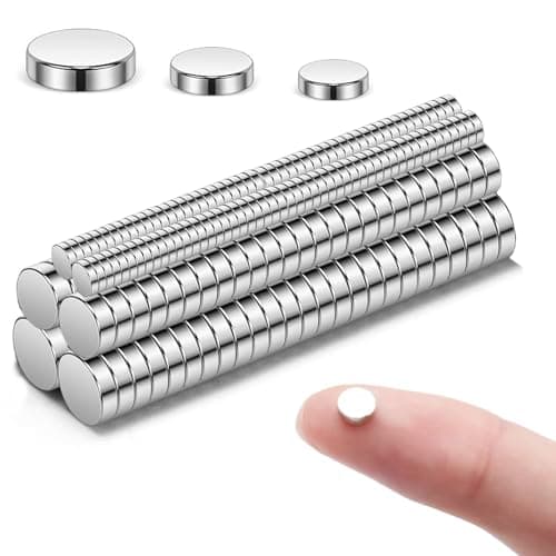 Image of 200-Piece Mini Neodymium Magnets Set - Includes 100pcs 3mm x 1mm, 50pcs n52 4mm x 2mm, and 50pcs neodymium magnets 5mm x 2mm, Small Round Rare Earth Magnets for Crafts
