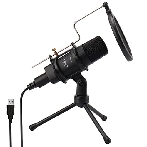 Image of Daffodil MCP200B USB Condenser Microphone – Omnidirectional Mic with Tripod Stand & Pop Filter for PC, Mac, Recording Vocals, Podcast, Gaming, ASMR, Vlog, Streaming, Broadcasting - Black