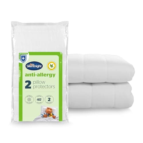 Image of Silentnight Anti Allergy Pillow Protector - Ideal for Allergy and Asthma Sufferers Protecting Against Bacteria and Dust Mites - Machine Washable, 2 Pack