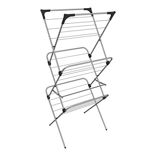 Image of Vileda Sprint 3-Tier Clothes Airer, Indoor Clothes Drying Rack with 15 m Washing Line