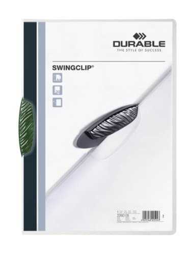 Image of Durable 226005 Clip Folder SwingClip made of PP, Up to 30 Sheets A4, Green, Pack of 25