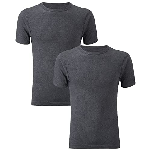 Image of Style Lockers® Pack of 2 Mens Thermal Short Sleeve Base Layer Top - Adults Winter Ski Inner Vest Warm Underwear T-Shirts - Quick Dry Undershirt for Outdoor Sports Running Black Medium