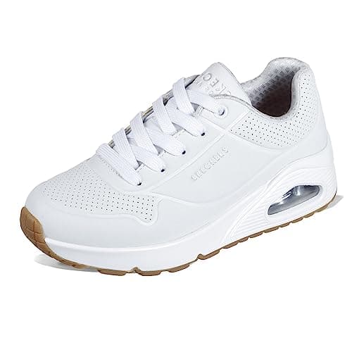 Image of Skechers Boy's Uno Stand On Air Sneakers, White Synthetic & Trim, 2 UK Child
