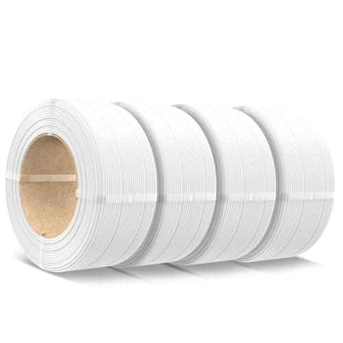Image of SUNLU 500g PLA Refill Filament 1.75mm, Refill PLA 3D Printer Filament Suitable for Bambu Lab Filament and SUNLU Reusable spools, Dimensional Accuracy +/- 0.02 mm, 0.5kg per Spool, 4 Pcs, 4 White