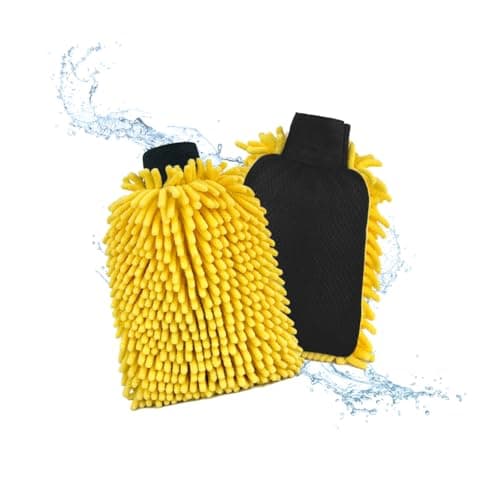 Image of DU Life 2 in 1 Microfibre Noodle Mitt, For Interior & Exterior Car Cleaning, Soft and Streak Free Washing & Drying for Paintwork and Glass,Safer Than Sponge & Wash Cloths - 2 Pack