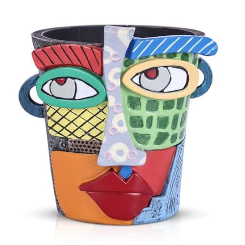 Image of MINI Abstract Face Planter Pot, Whimsical Head Planter with Face for Indoor Plants, Decorative Flower Pot Cute Funny Cool, Unique Decorative Planter for Shelf Desk, Patio Pots for Plants Outdoor
