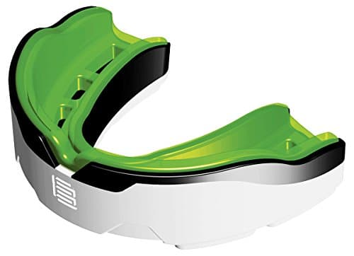 Image of Makura Tephra Max Mouthguard, Senior (Age 11 and Over), White/Black/Green