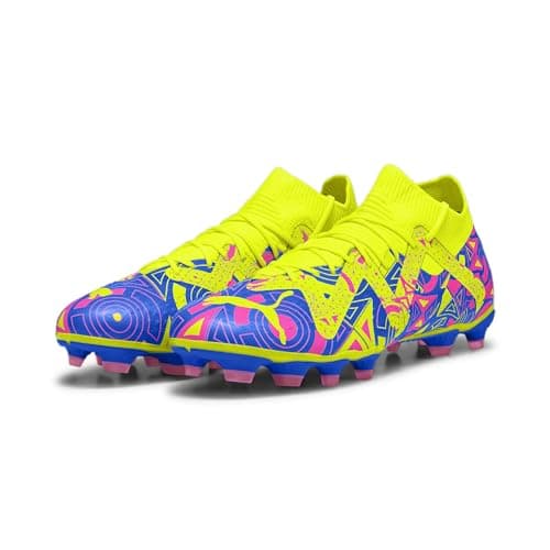 Image of PUMA Unisex Future Match Energy FG/AG Soccer Shoe, Ultra Blue-Yellow Alert-Luminous Pink, 8 UK