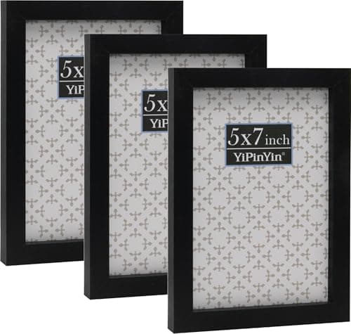 Image of Black 5x7'' Picture Frame Set of 3,Featuring Premium Acrylic Window,Suitable for Tabletop Display or Wall Mounting,An Ideal Choice for Christmas,Weddings and Birthday Celebrations.