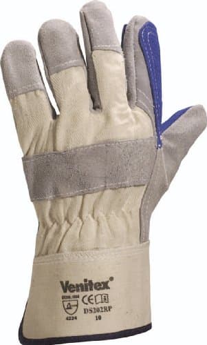 Image of Venitex Cowhide Split Leather Glove - Blue/Grey - One Size