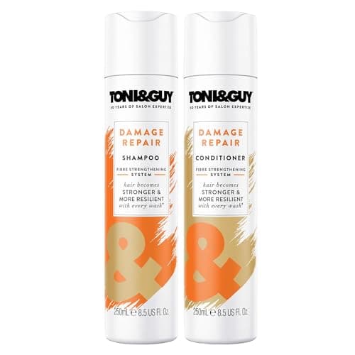 Image of Toni & Guy Bundle of Shampoo 250ml and Conditioner 250ml that intensely Nourishes Damaged Hair Making Stronger and More Resilient With Every Wash