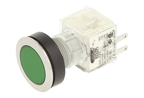 Image of Schlegel 23.000.429 Push Button Silver-Coloured, Green Button Cap, Illuminated Push Contact Transmitter, 1 Opener, 24 V LED