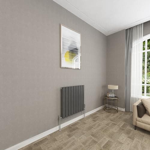 Image of Sky bathroom | 600x612mm Horizontal Designer Radiators Anthracite Flat Panel Single Panel Central Heating Radiator