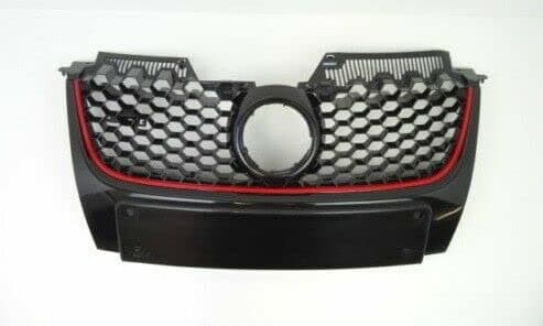Image of TVP Trade Vehicle Parts.co.uk Compatible With Front Bumper Grille Main With Red Moulding Vw Golf Mk5 2004-2008 Gti