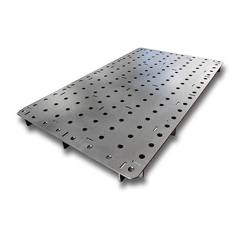 Image of MegaMaxx Premium Tig Welding Table Top for Welder Workshop - Durable 5mm Thick Steel Heavy Duty and Constant Use - Welder, Weld, Bench, Trolley, Work, Metal, Tools, Workbench