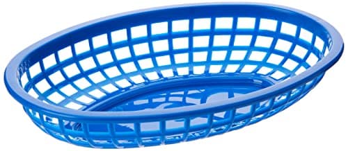 Image of TableCraft DS30121 Classic Oval Food Basket Blue 24x15x5cm | American Diner Basket, Plastic Basket, Chip Basket
