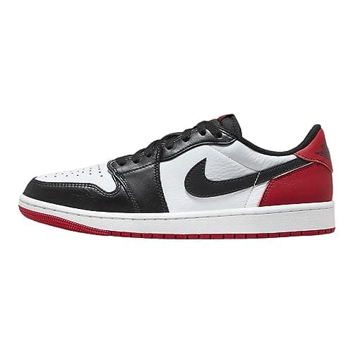 Image of NIKE Air Jordan 1 Low Men's Shoes, White/Black-Varsity Red, 9 UK