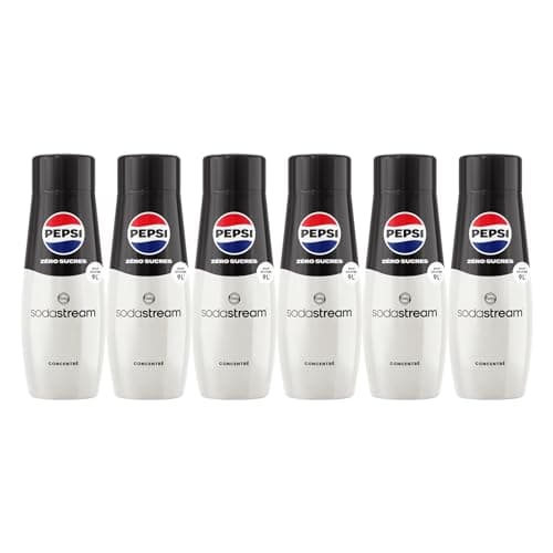Image of Sodastream - Set of 6 x Pepsi Max concentrates, sugar-free, 100% original flavour, with measuring cap, 6 x 440 ml.