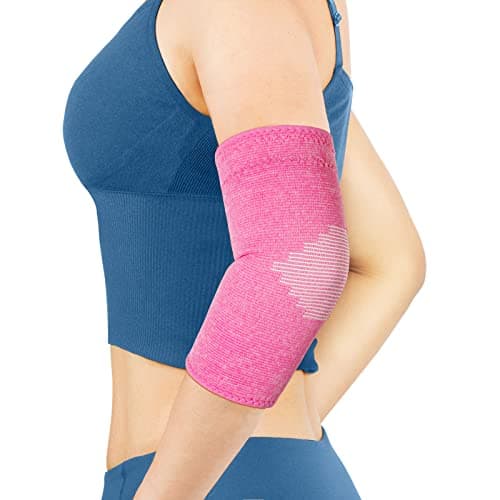 Image of AVIDDA Elbow Support for Women (Single Sleeve), Antislip Elbow Compression Sleeves Elbow Brace, Relief from Tennis, Golfers Elbow and Other Elbow Conditions, Pink