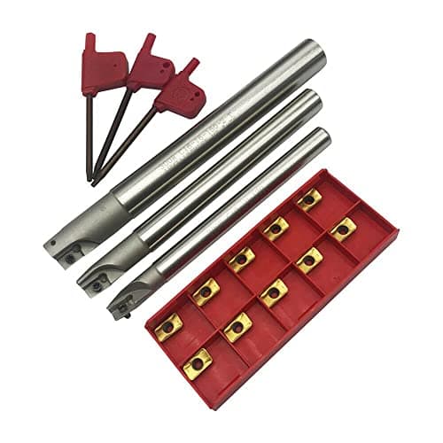 Image of BAP 300R C10-10+C12-12+C16-16 CNC Indexable End Mill Holder Tool+10Pcs APMT1135 CNC Carbide Insert Cutter Indexable Lathe Milling Inserts Turning Tools
