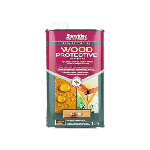 Image of Barrettine Wood Protective Treatment (Clear, 1L) - Ideal Treatment for Outdoor Treated Timber Structures. Wood Protector Oil with Water Repellent Qualities. UV & Fade Resistant.