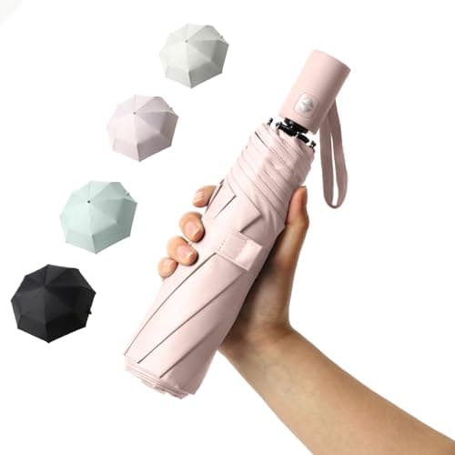 Image of BAODINI Small UV Protection Travel Automatic Umbrella Compact for Rain and Sun UPF 50+ Windproof Portable 42 inch Umbrella for Women and Men