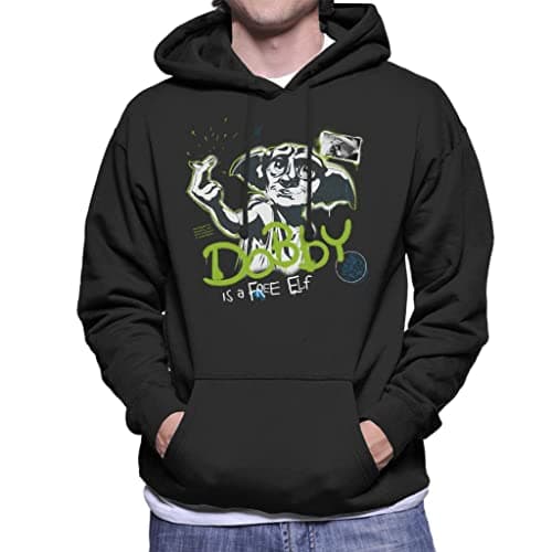 Image of All+Every Harry Potter Dobby Is A Free Elf Men's Hooded Sweatshirt Black