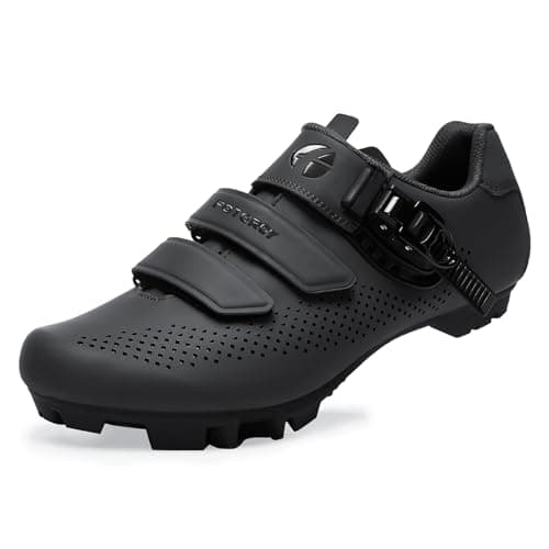 Image of FOTGOAT Mens Mountain Bike Shoes Women Cycling Shoes for MTB Compatible with SPD Cleats– No Cleats Included Black UK 4