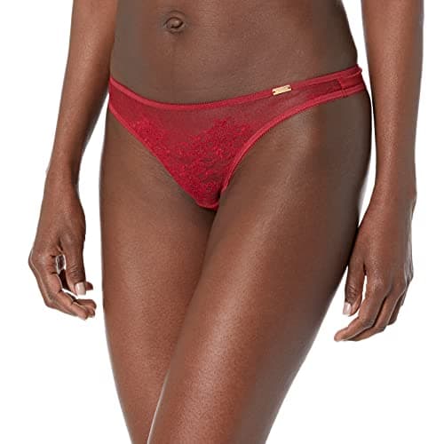 Image of Gossard Glossies Lace 13006 Women's Bordeaux Red Thong Medium
