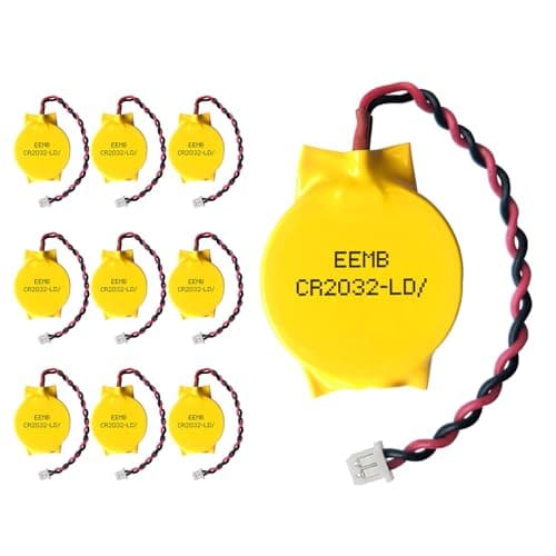 Image of EEMB 3V CR2032 CMOS Battery with 2 Pin Wires Leads MOLEX 1.25mm Connector Laptop Replacement Battery for Alienware M11 Dell E6520 Thinkpad T40-confirm device & connector polarity before purchase!!!