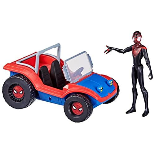 Image of Spider-Man Hasbro Marvel Spider-Mobile 15-cm-scale Vehicle and Miles Morales Action Figure, Marvel Toys for Children Aged 4 and Up