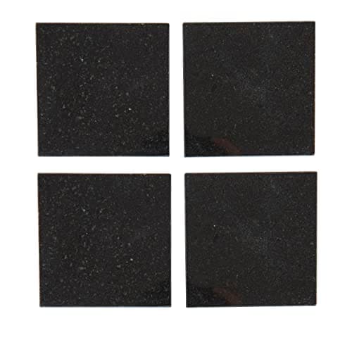 Image of Creative Tops Coasters Set of 4, Pure Granite Coasters for Drinks and Dinking with Cork Back Mats, Set of 4, 10cm (4''), Black