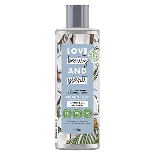 Image of Love Beauty & Planet Women's Shower Gel Vegan Refreshing Rain, Coconut Water and Mimosa Flower, Natural Ingredients, All Skin Types Certified Vegan 400 ml