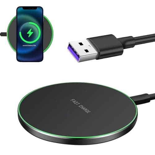 Image of 35W Fast Wireless Charger Pad Wireless Charging Station Compatible with iPhone 16 15 14 13 12 11 XS XR X 8 Compatible with Samsung Galaxy S25 S24 S23 S22 S21 S20 S10 S9 S8 all Qi Phones (Black)