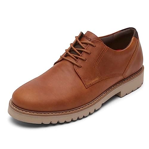 Image of Rockport Maverick Plain Toe Oxford Men's Oxford, Tan, 7.5 UK