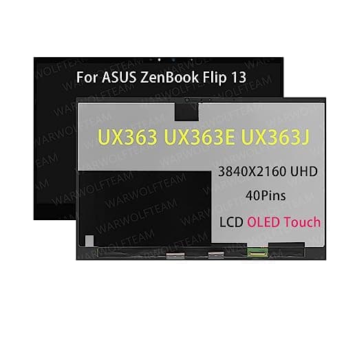 Image of WARWOLFTEAM Replacement for ASUS ZenBook Flip 13 UX363 UX363E UX363EA UX363J UX363JA 13.3inch OLED LCD Display Touch Screen Digitizer Assembly(Non-Bezel) (3840X2160 4K OLED)