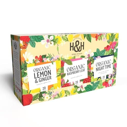 Image of Heath & Heather Organic Herbal Tea Gift Set - "Mum To Be" – Maternity/Baby Shower/Pregnancy Gift. Raspberry Leaf Tea, Lemon & Ginger and Night Time Herbal Tea Bags– 3 x 20 pack Selection Box