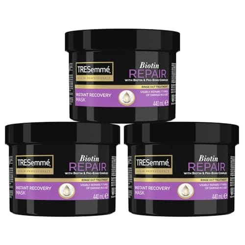 Image of TRESemme Biotin Repair Instant Recovery Hair Mask Rinse-out Hair Treatment with Biotin and Pro-Bond Complex for Visible Repairs of Damaged Hair, 440ml Pack of 3