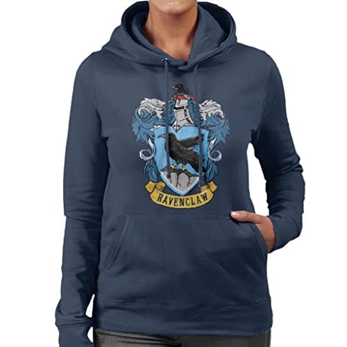 Image of All+Every Harry Potter Ravenclaw House Crest Women's Hooded Sweatshirt Navy Blue