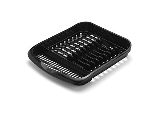 Image of Addis 516468 Plate Dish Draining Rack, Soft Black, 33 x 39.5 x 6 cm