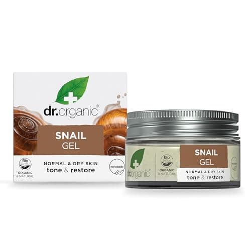Image of Dr Organic Snail Gel, Healthy-Aging, Moisturising, Mens, Womens, Normal & Dry Skin, Natural, Vegetarian, Cruelty-Free, Paraben & SLS-Free, Organic, 50ml, Packaging may vary